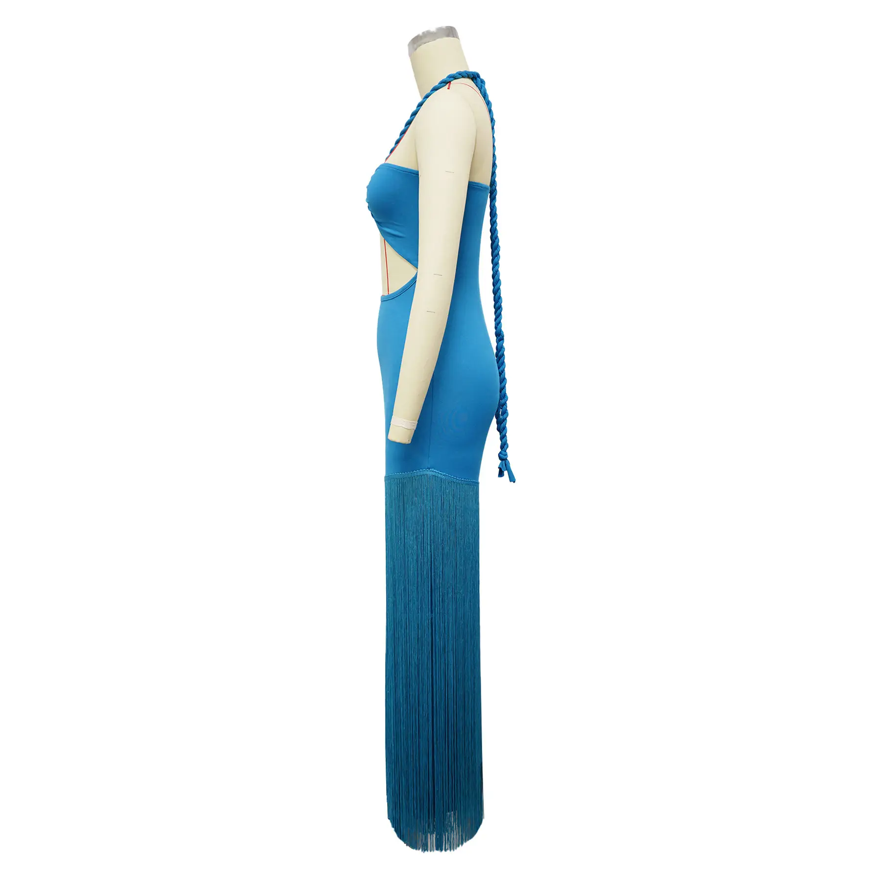 Summer Tassel Stitching Tube Top Dress