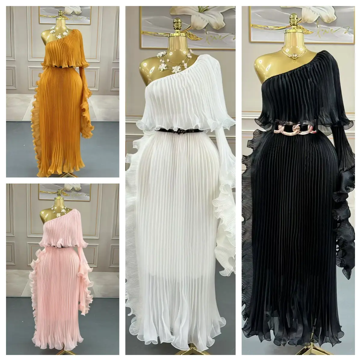 Fashionable One-shoulder Elegant Evening Dress
