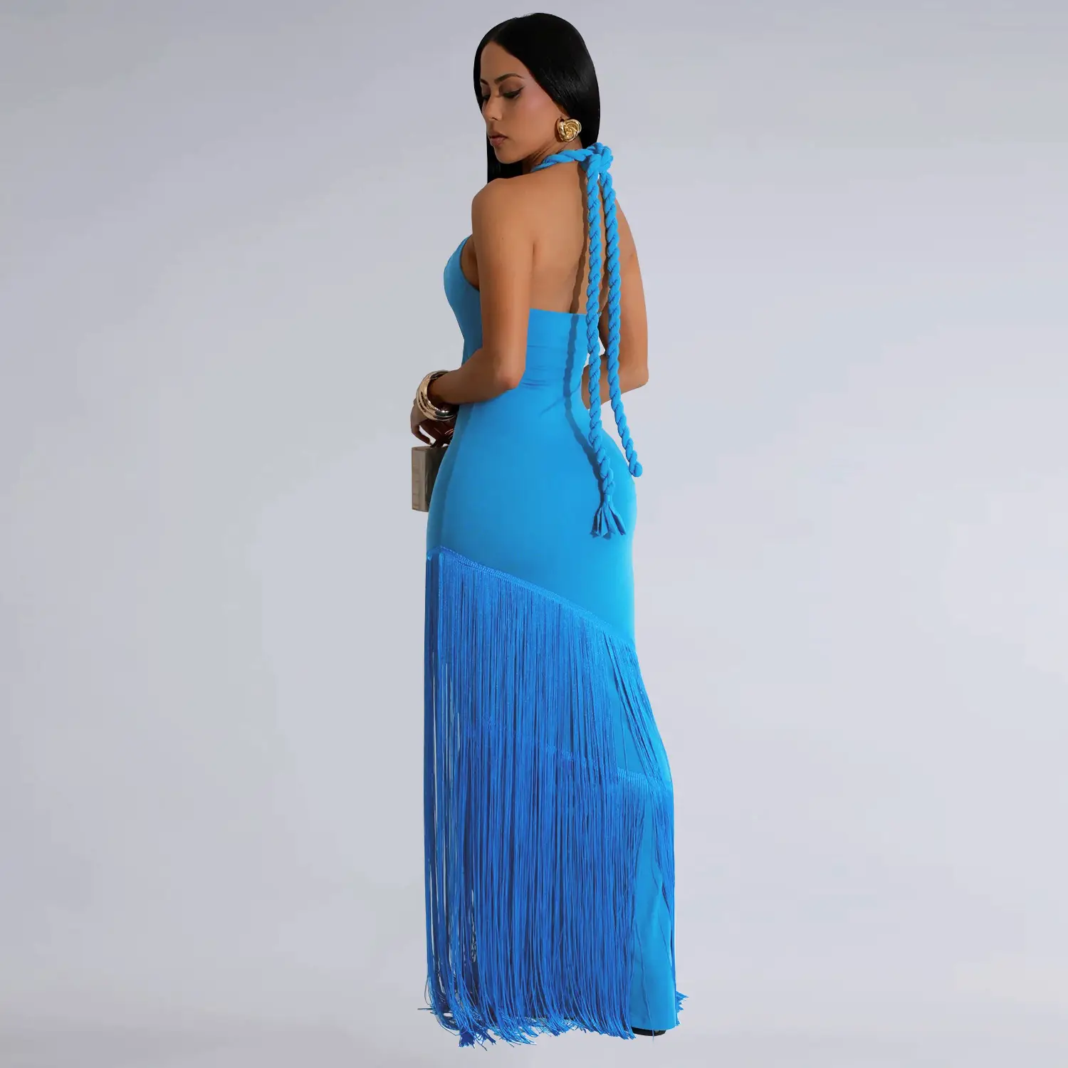 Summer Tassel Stitching Tube Top Dress