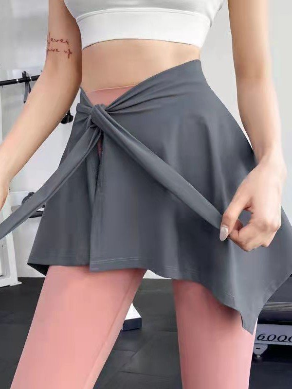 Yoga Pants With A Cover-Up Skirt To Prevent Embarrassment, Anti-Exposure Butt Cover For Women, Suitable For Fitness, Running, And Sports - Image 3