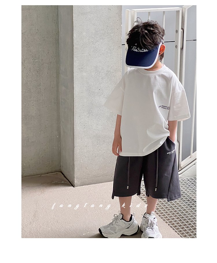 Summer Boy's Back Letter Printed Half Sleeve