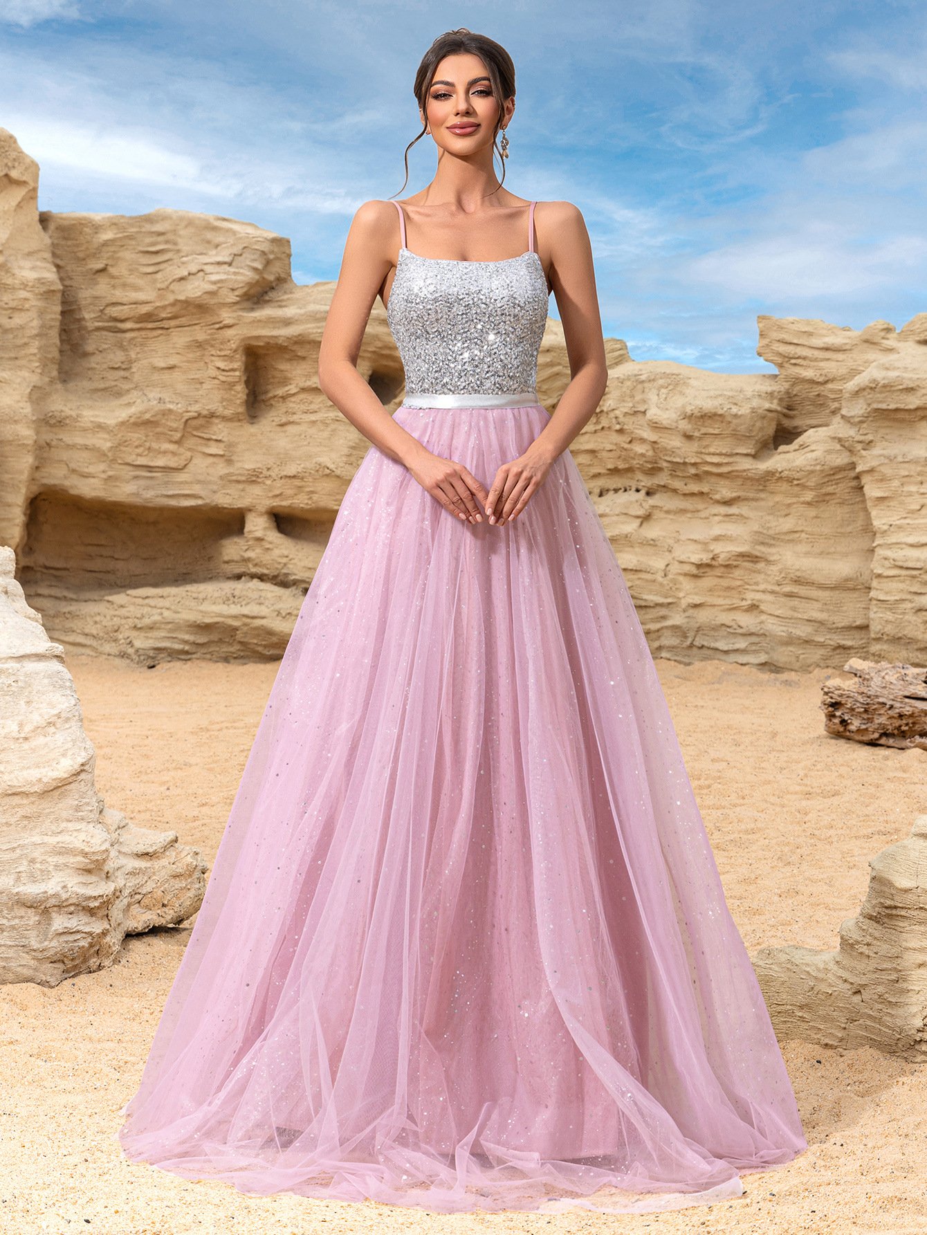 Wedding Dress With Sequins Evening Gown