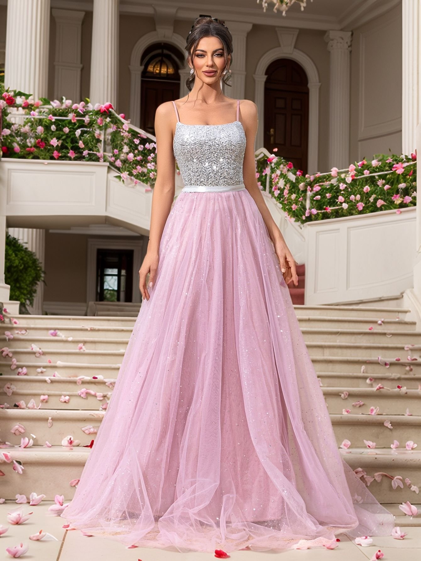 Wedding Dress With Sequins Evening Gown