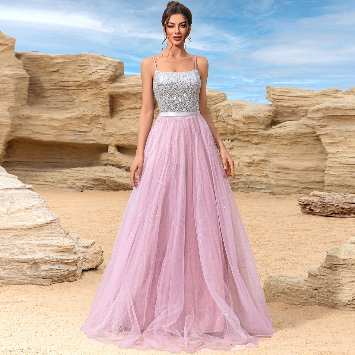 Wedding Dress With Sequins Evening Gown