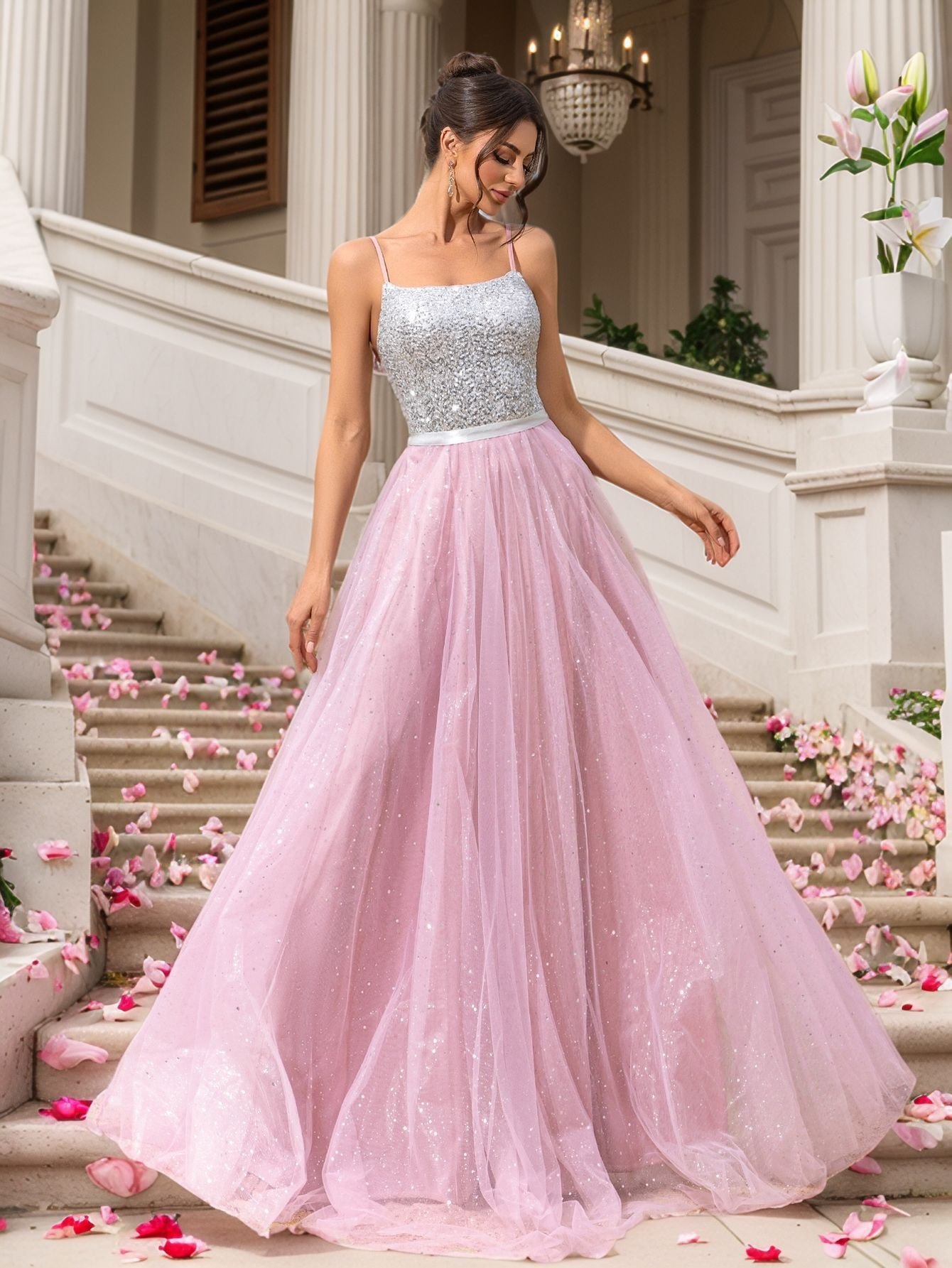 Wedding Dress With Sequins Evening Gown