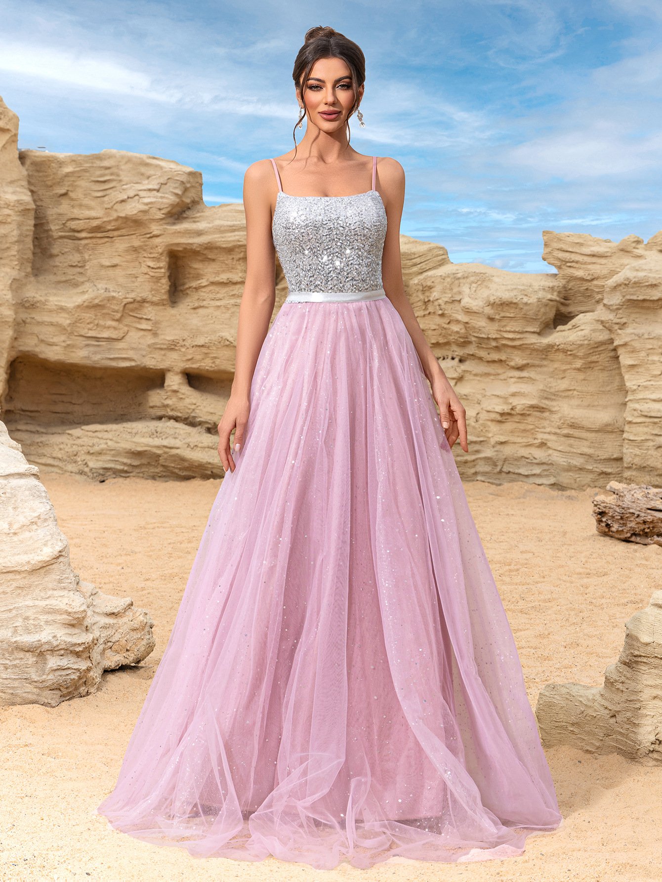 Wedding Dress With Sequins Evening Gown