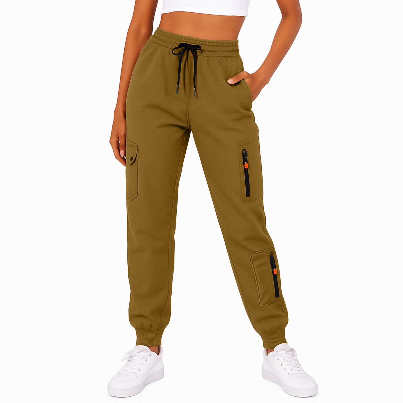 Women's Casual Solid-color Loose-fit Pocketed Sweatpants