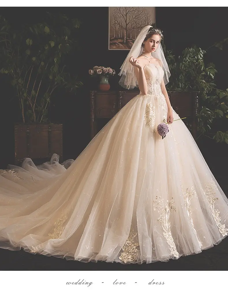 Bride Summer Tube Top Mori Style Trailing Skirt