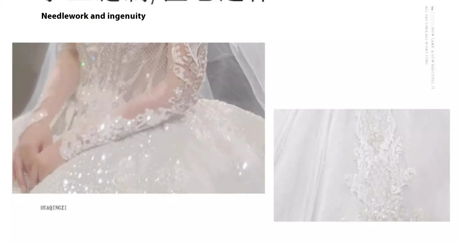 Bride Main Yarn Long Sleeve Heavy Industry Trailing French Retro Advanced
