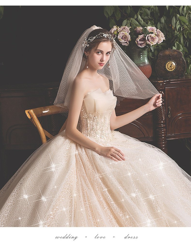 Bride Summer Tube Top Mori Style Trailing Skirt