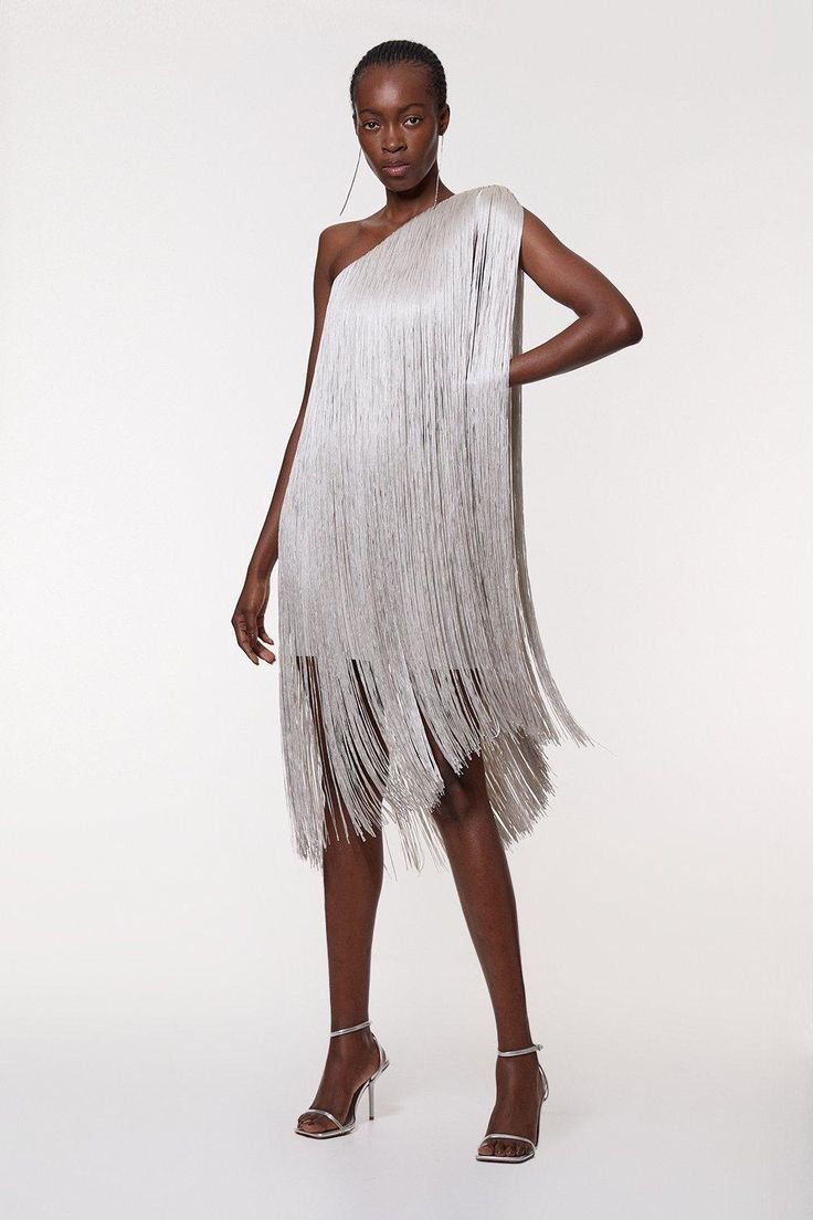 Sleek And Playful Tassel Skirt Party Dress