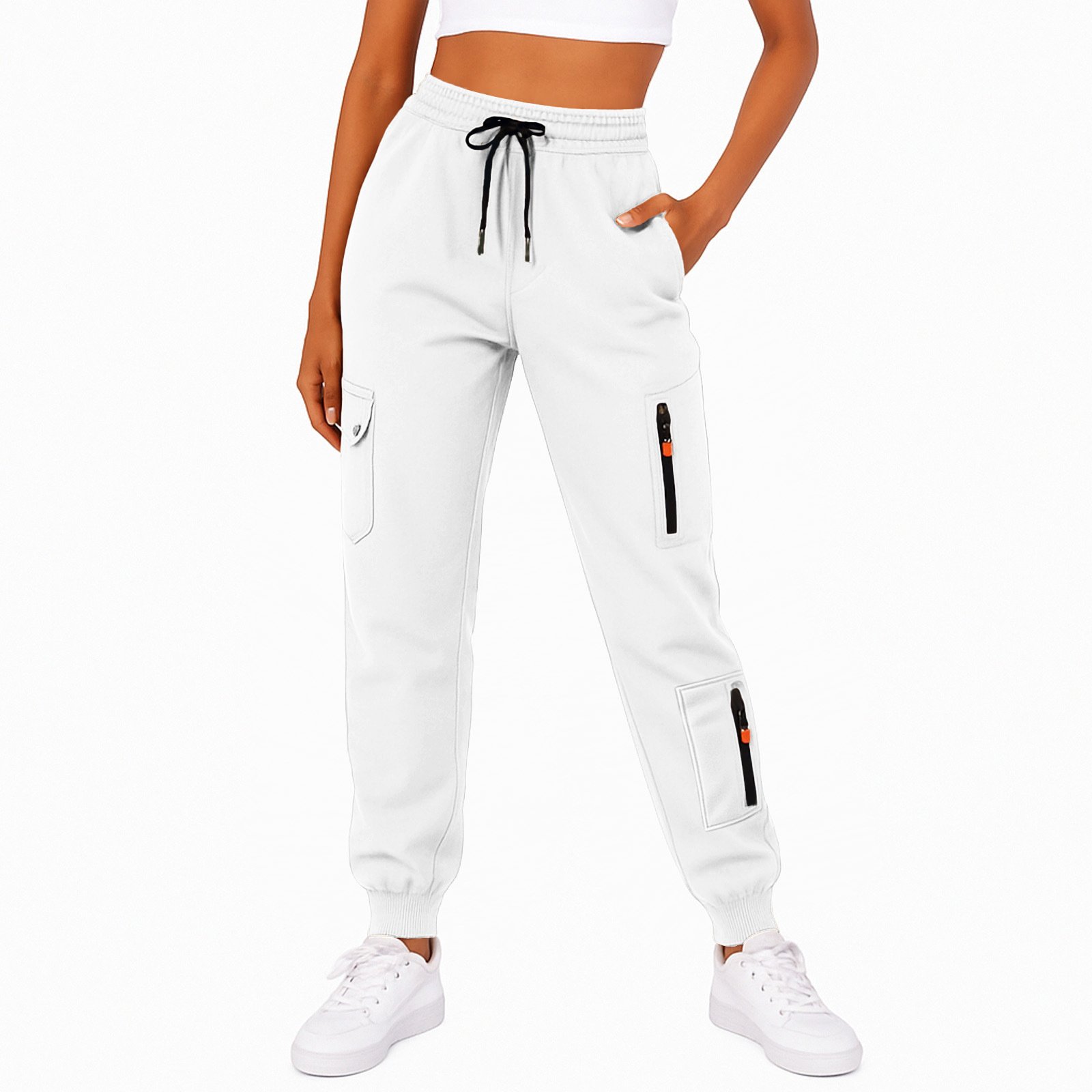 Women's Casual Solid-color Loose-fit Pocketed Sweatpants