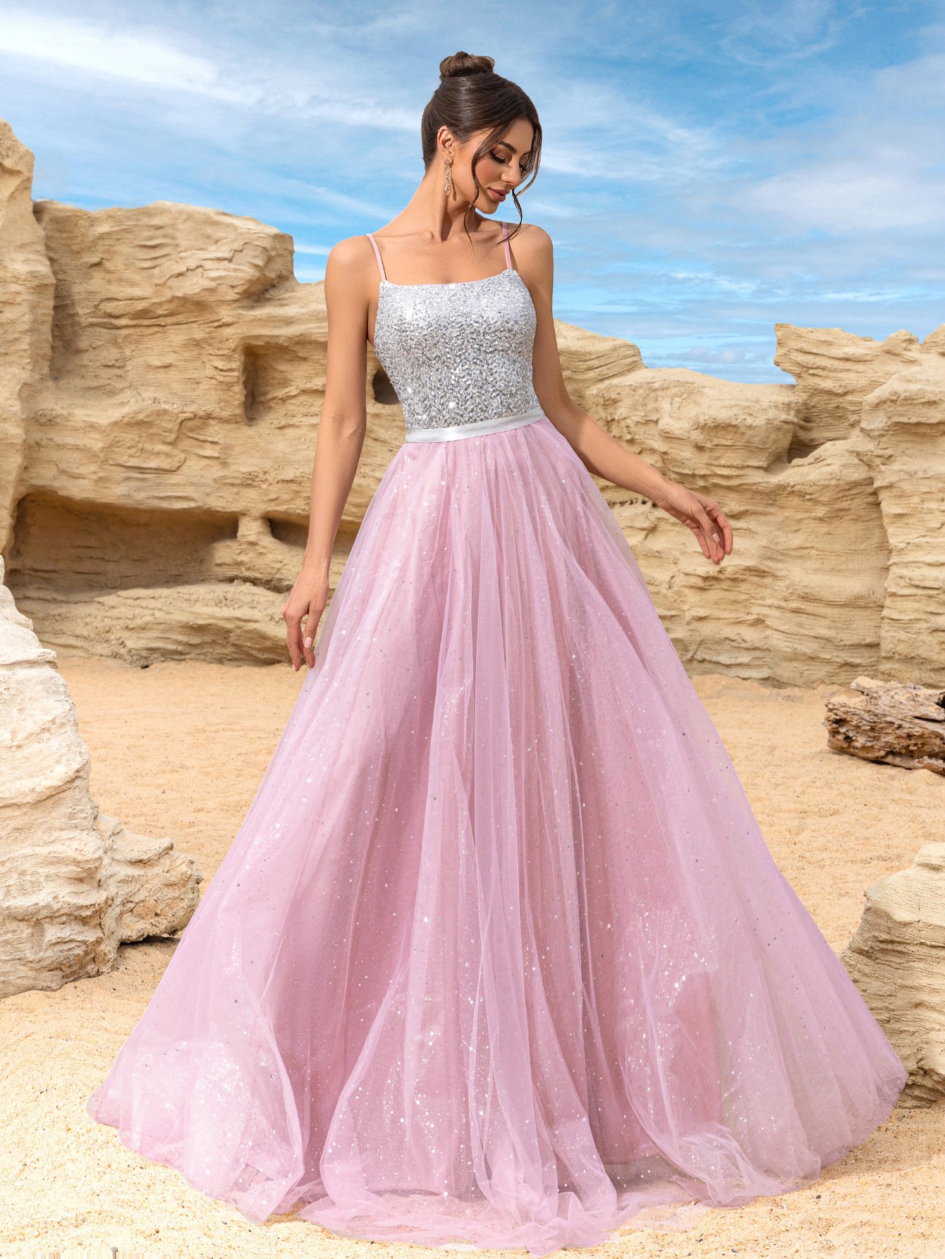 Wedding Dress With Sequins Evening Gown