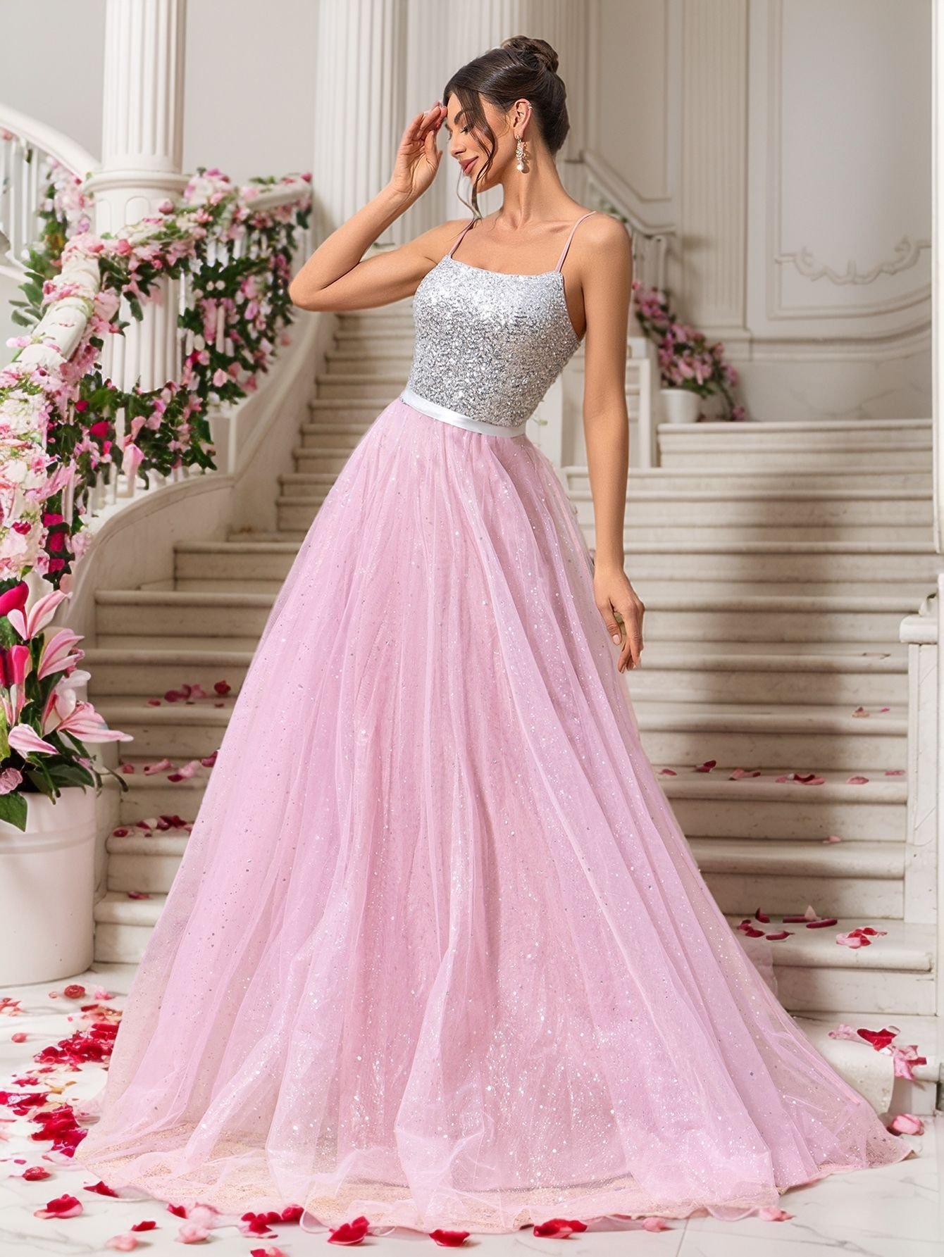Wedding Dress With Sequins Evening Gown