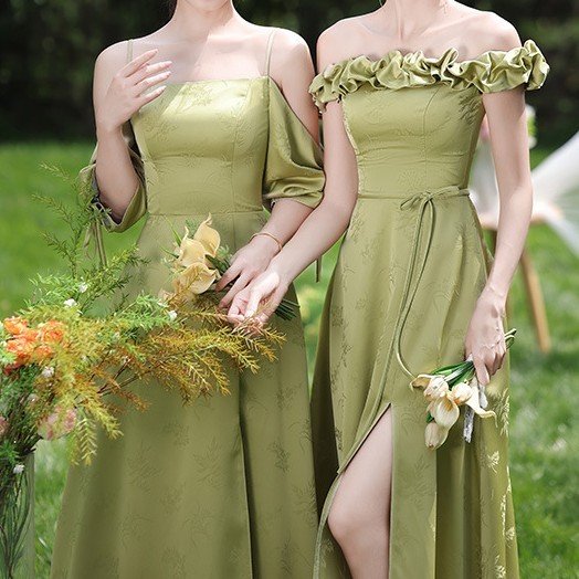 Green National Style Element Bridesmaid Dress