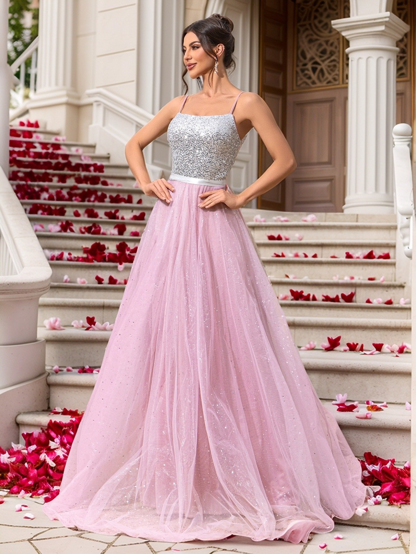 Wedding Dress With Sequins Evening Gown