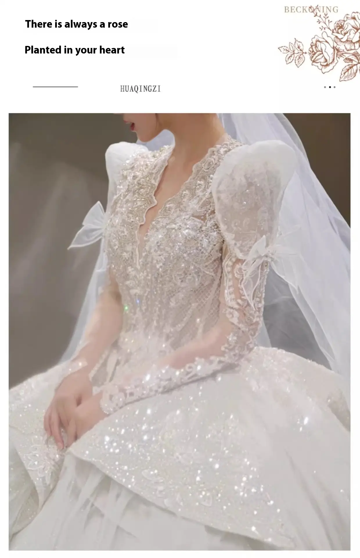 Bride Main Yarn Long Sleeve Heavy Industry Trailing French Retro Advanced