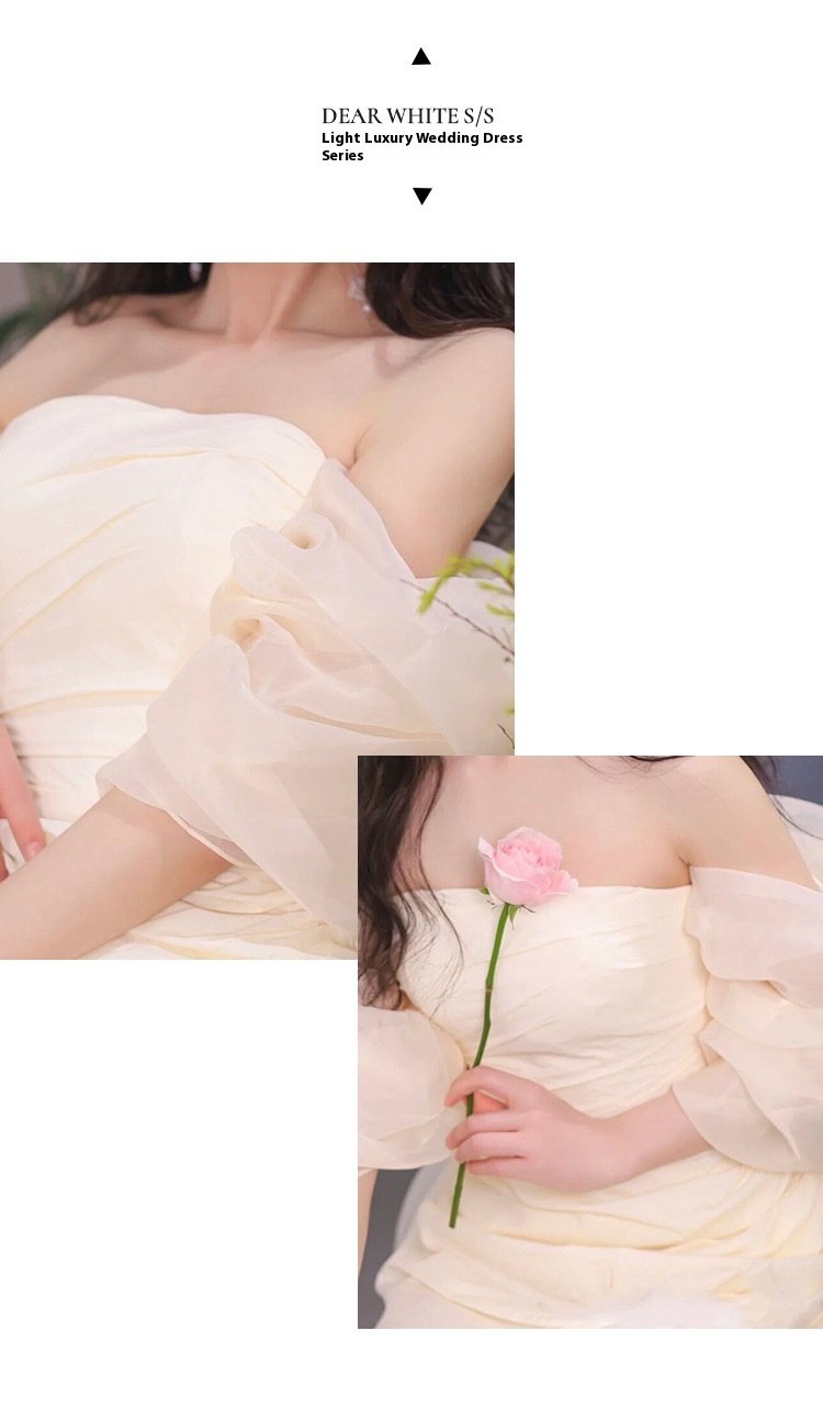 Tube Top Light Wedding Dress Bride Simple Long