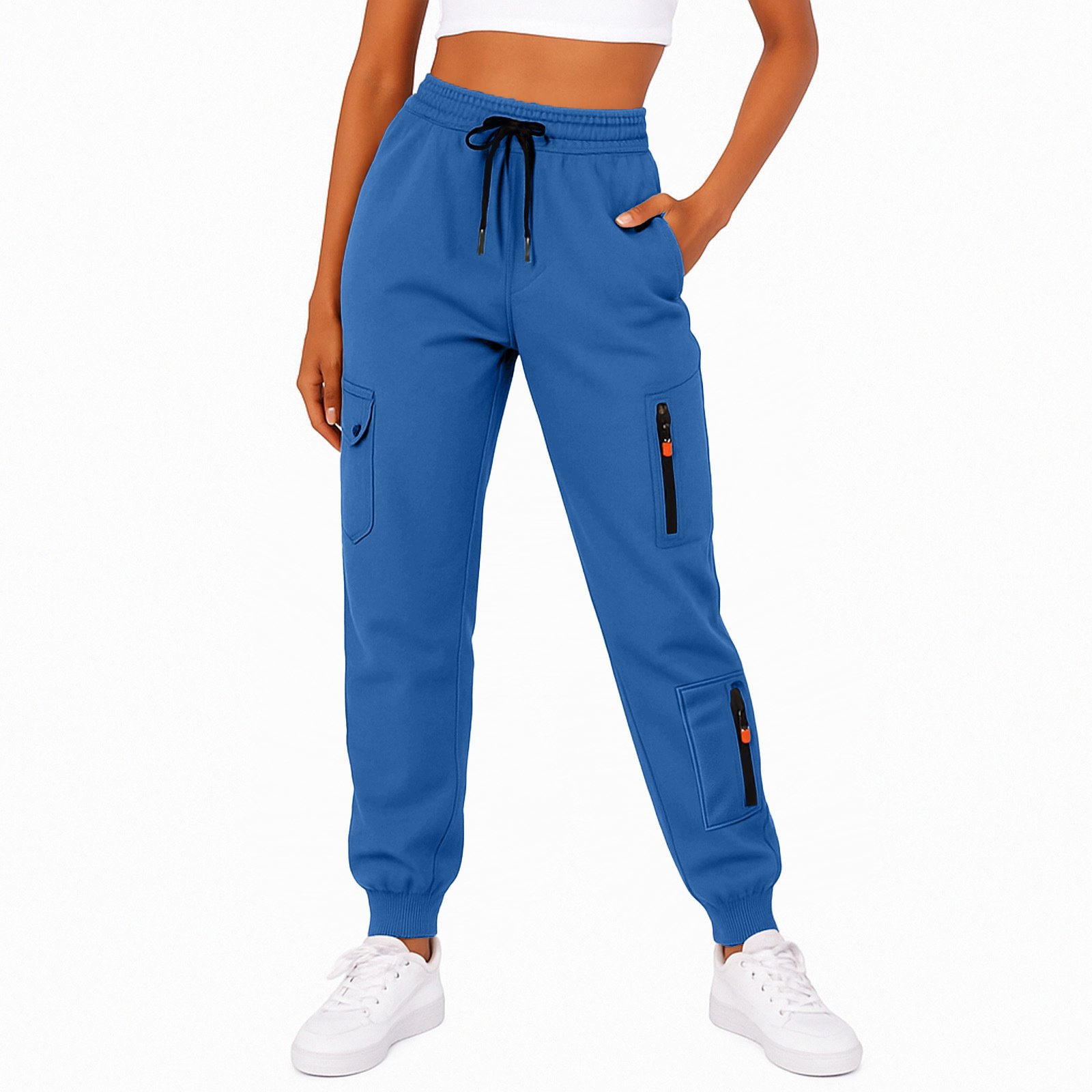 Women's Casual Solid-color Loose-fit Pocketed Sweatpants