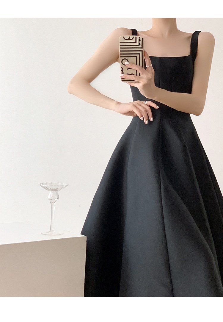 French Style Sleeveless Camisole Dress - Women's Slim Fit Minimalist Summer Short Dress
