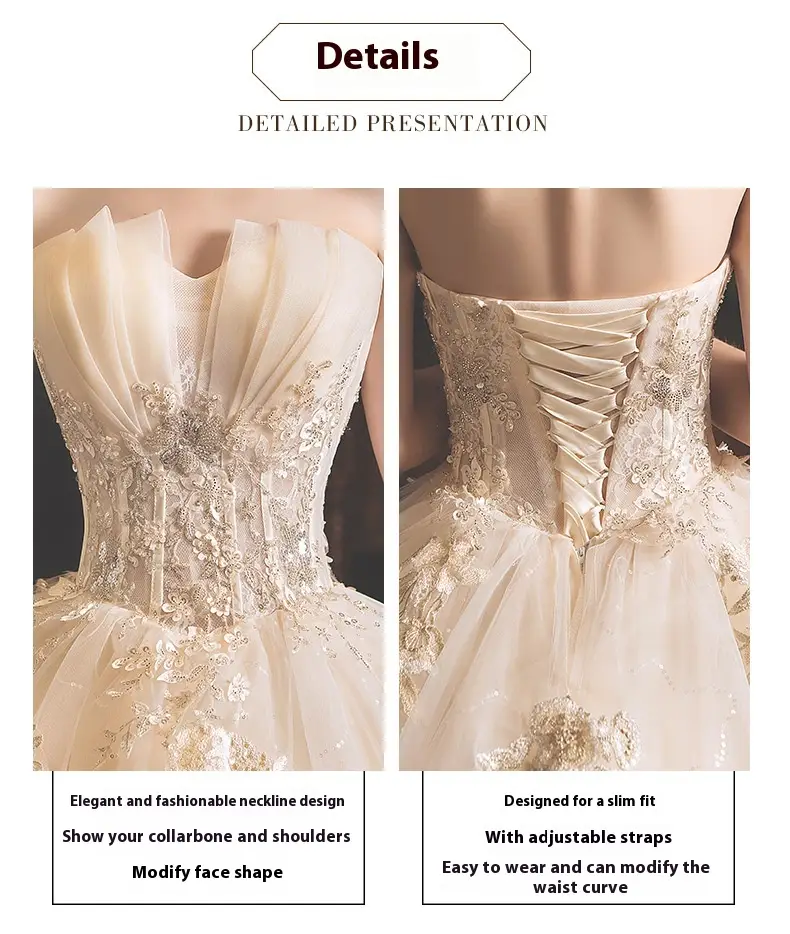 Bride Summer Tube Top Mori Style Trailing Skirt