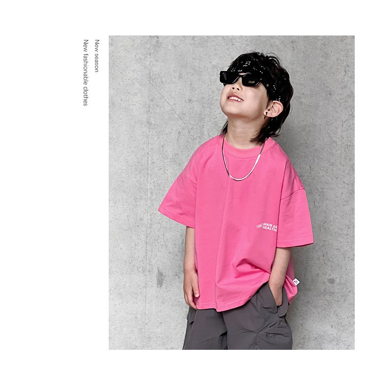 Summer Boy's Back Letter Printed Half Sleeve