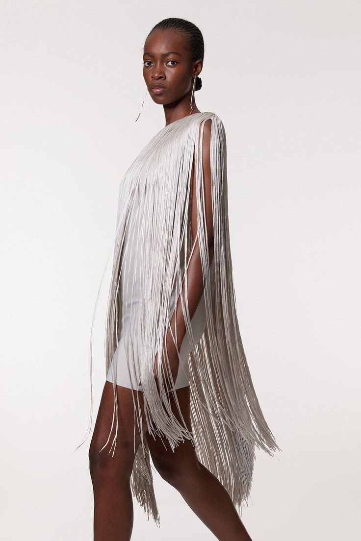 Sleek And Playful Tassel Skirt Party Dress