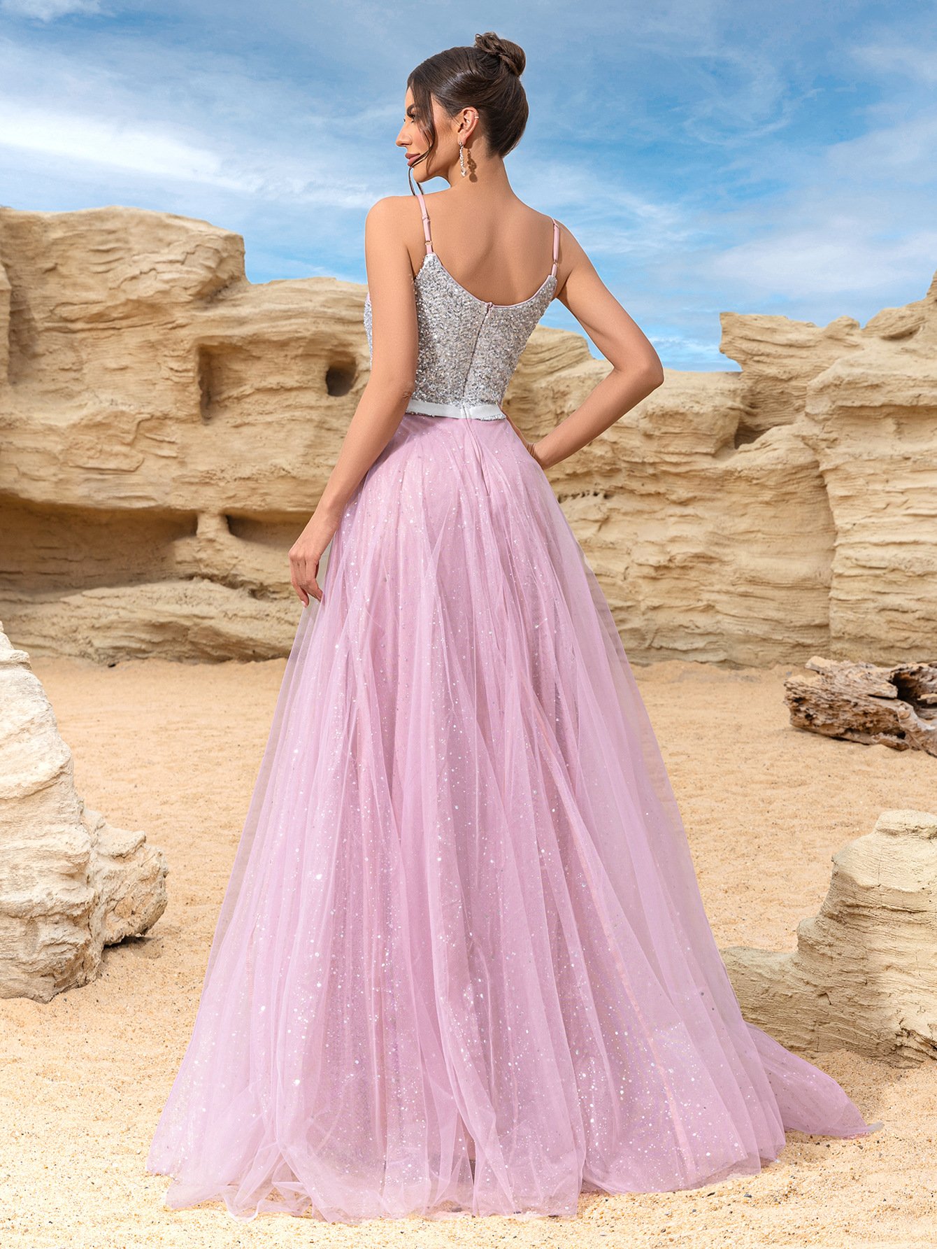 Wedding Dress With Sequins Evening Gown