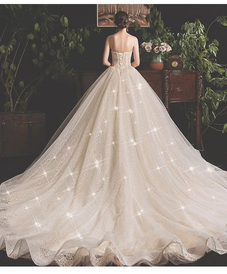 Bride Summer Tube Top Mori Style Trailing Skirt