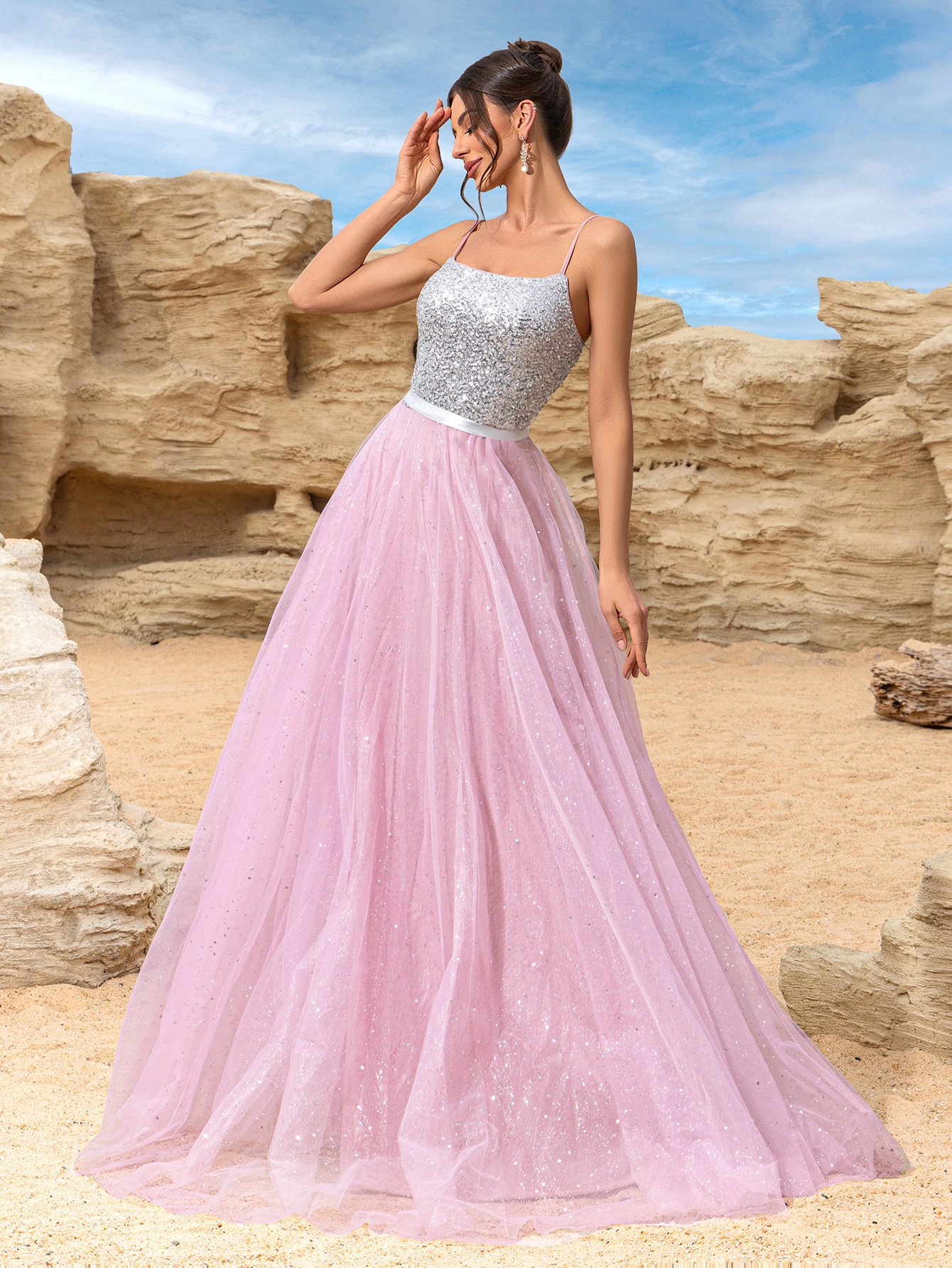 Wedding Dress With Sequins Evening Gown