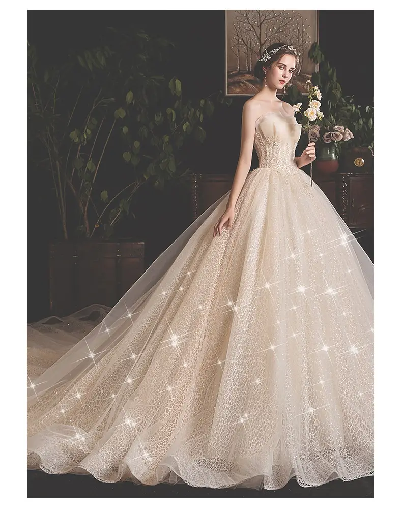 Bride Summer Tube Top Mori Style Trailing Skirt
