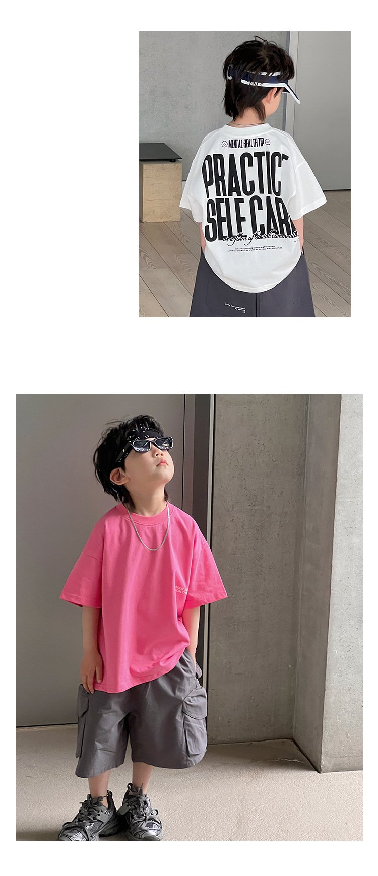 Summer Boy's Back Letter Printed Half Sleeve
