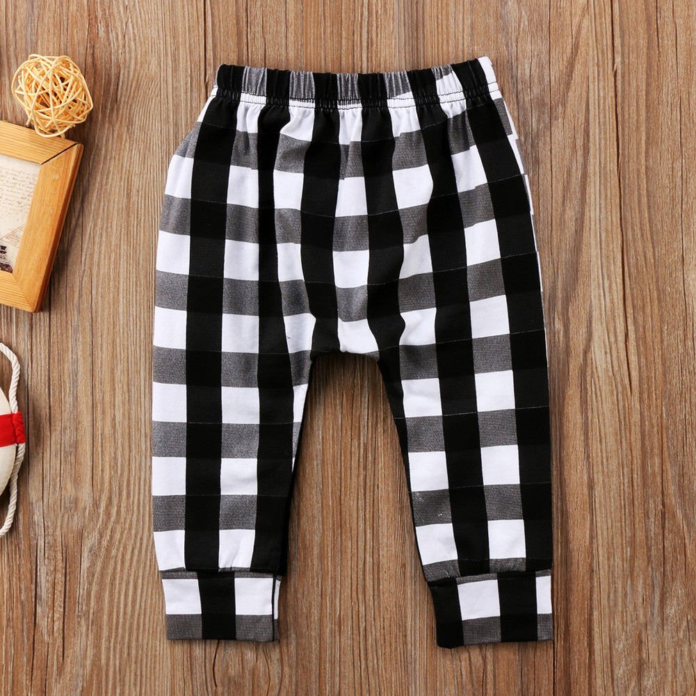 Pudcoco Boy Pants 1Y-6Y Fashion Toddler Kids Boys Plaid Bottom Pants Panty Harem Pants Trousers Casual