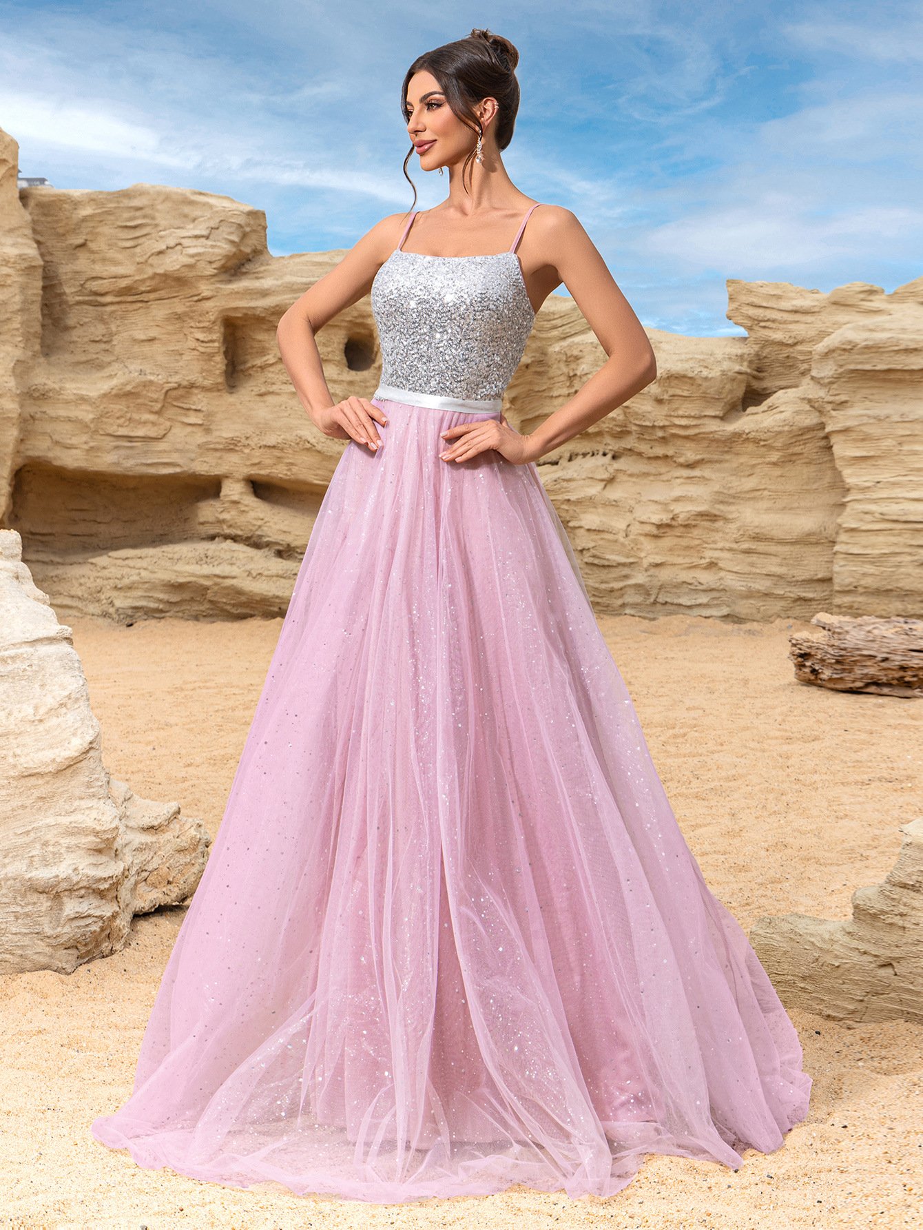 Wedding Dress With Sequins Evening Gown