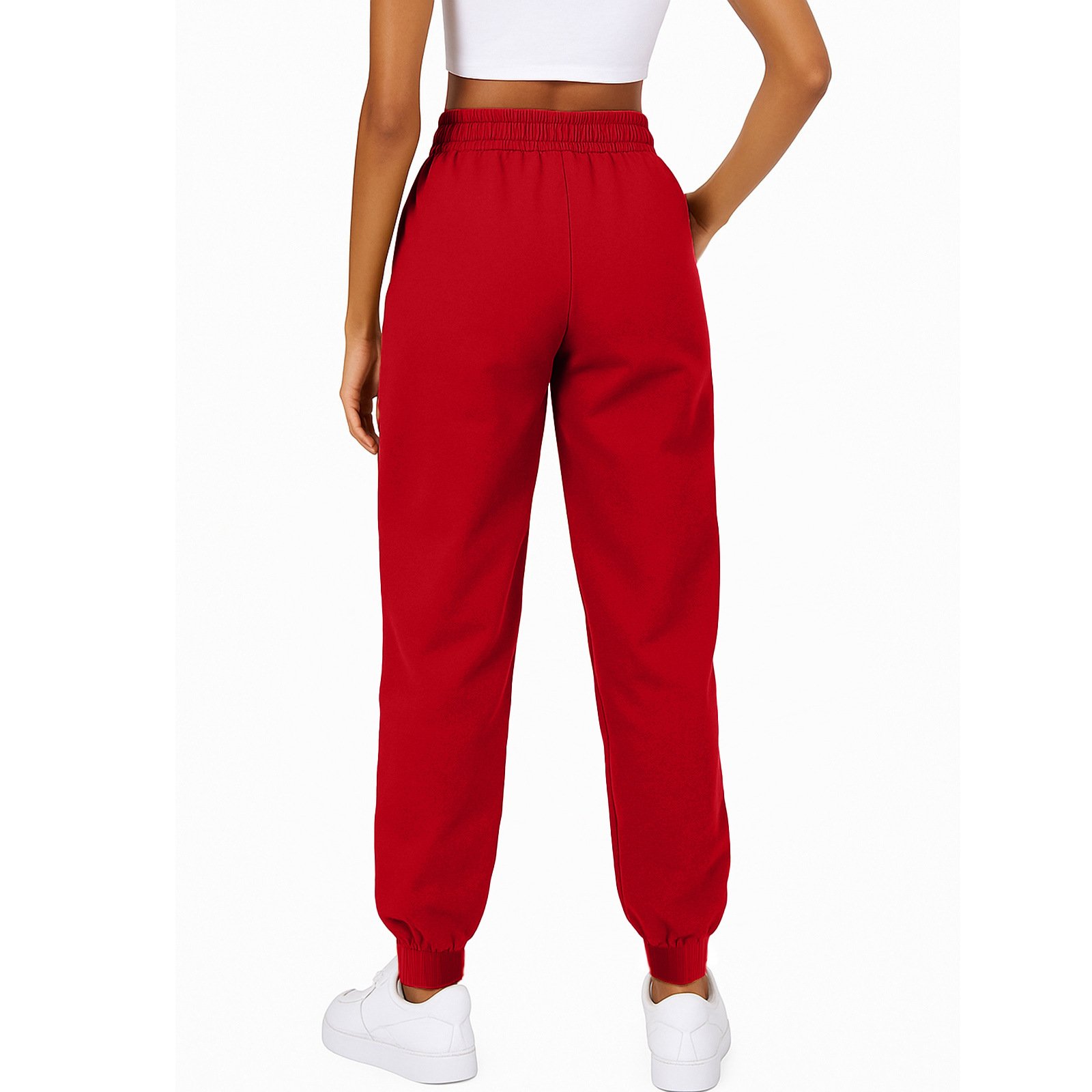 Women's Casual Solid-color Loose-fit Pocketed Sweatpants