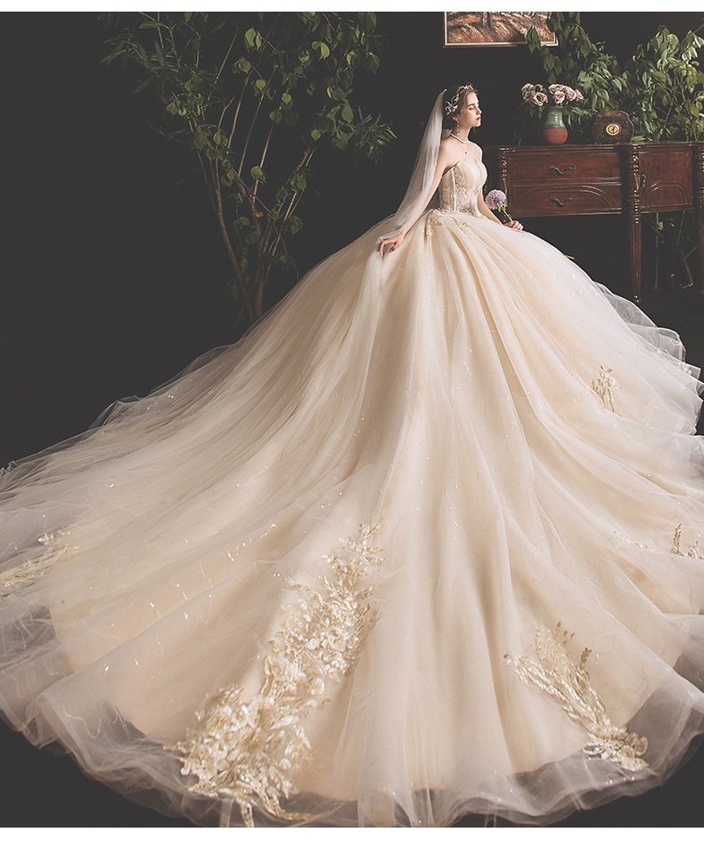 Bride Summer Tube Top Mori Style Trailing Skirt