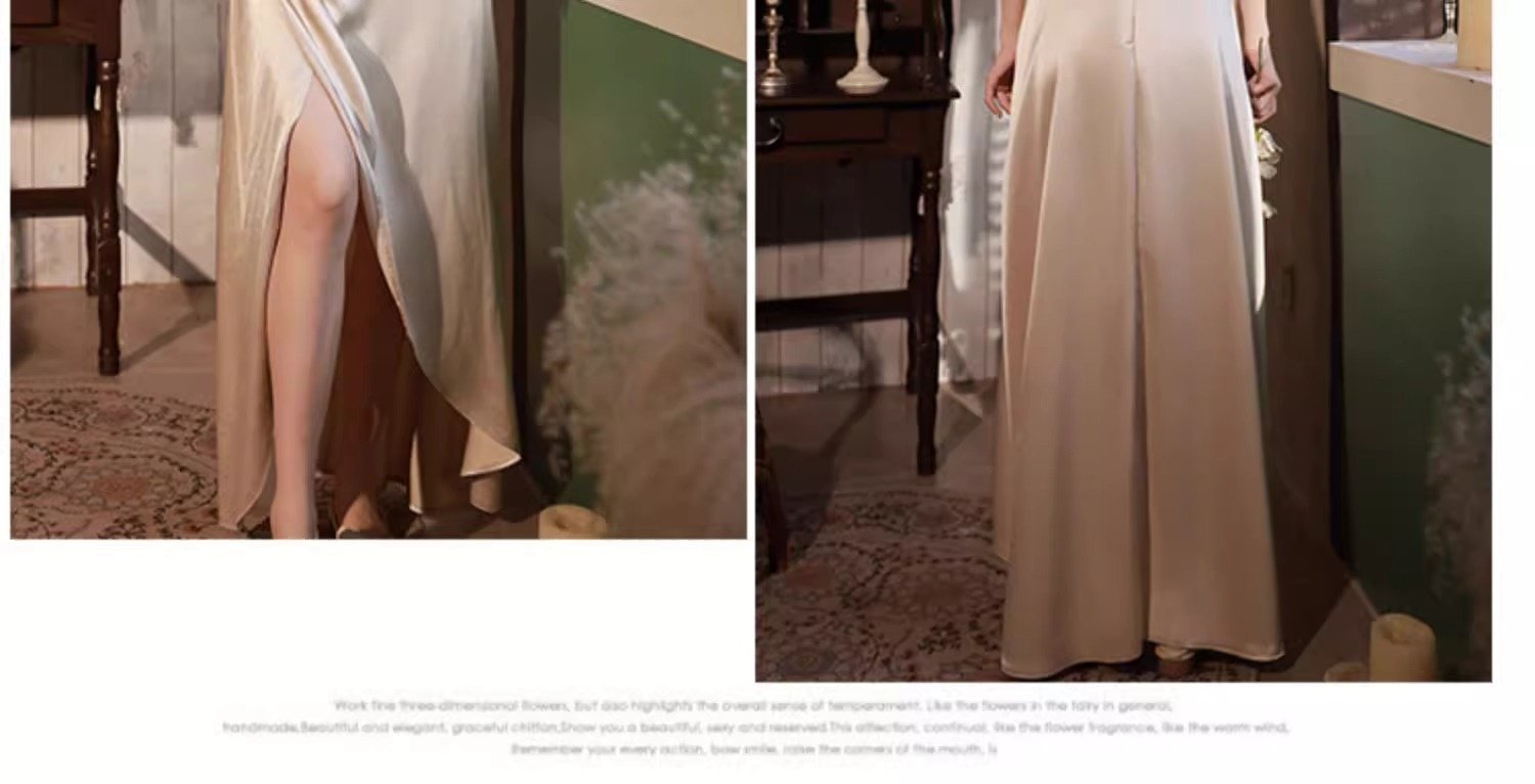 Simple And Light Luxury Satin Sisters Group Party Formal Dress