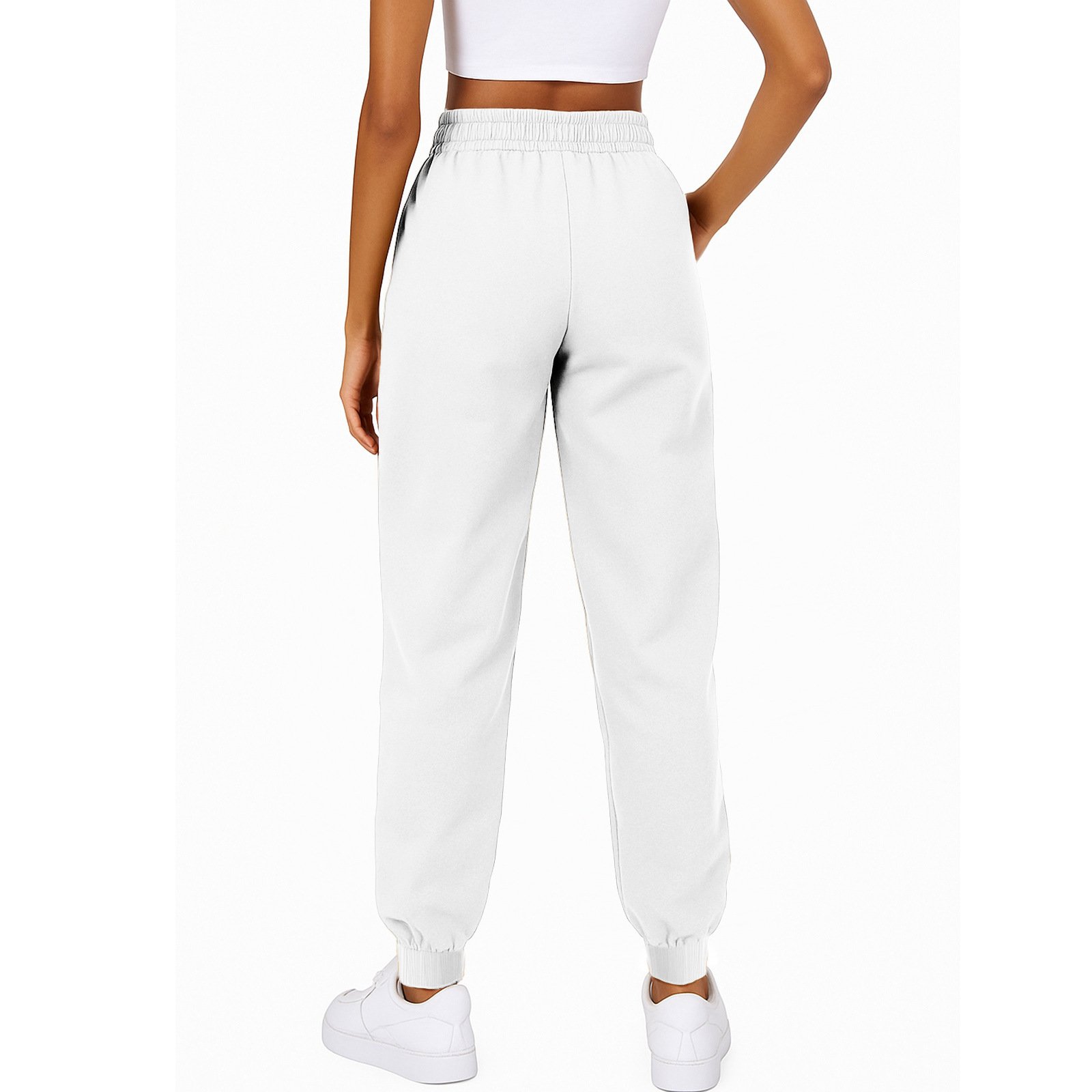 Women's Casual Solid-color Loose-fit Pocketed Sweatpants