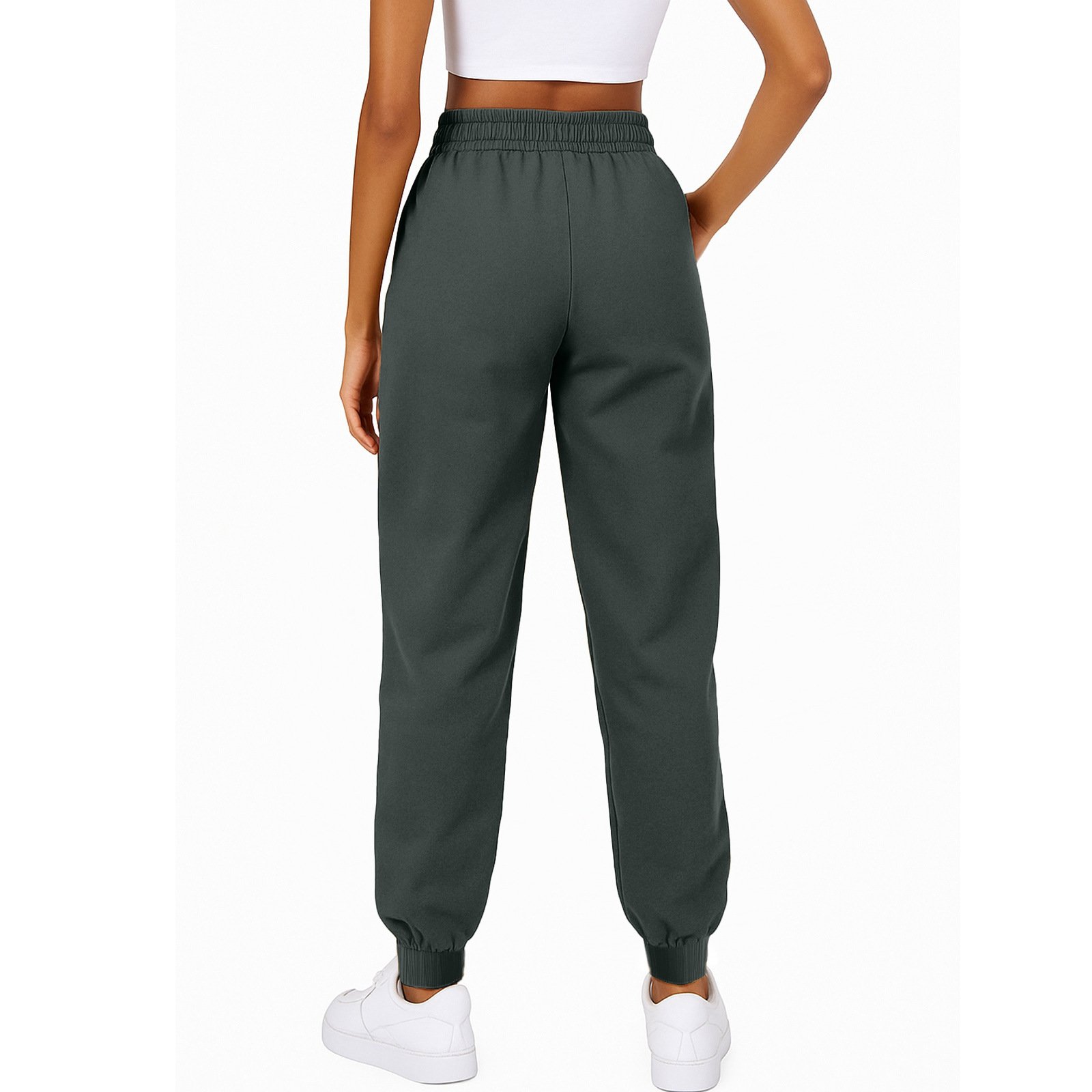 Women's Casual Solid-color Loose-fit Pocketed Sweatpants