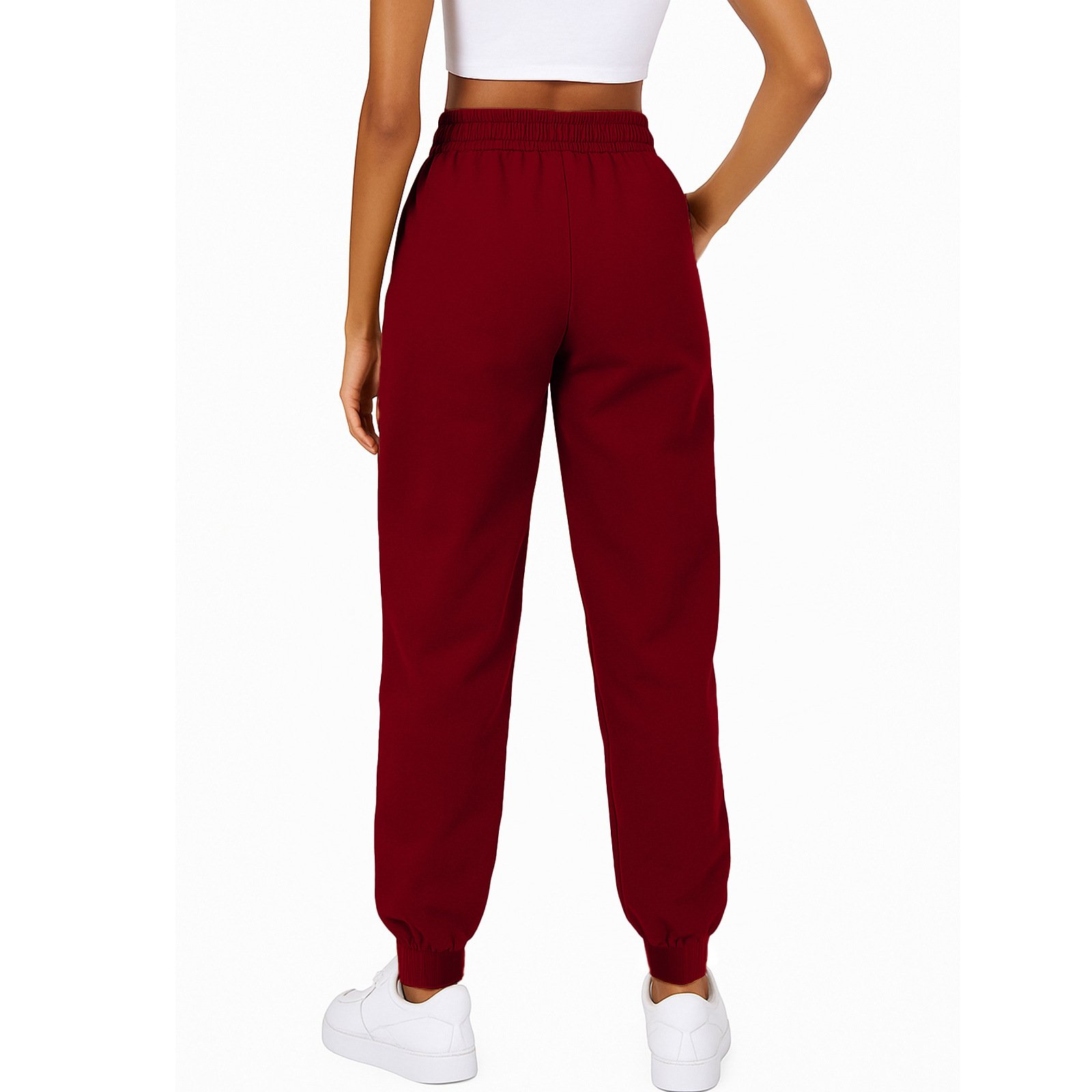 Women's Casual Solid-color Loose-fit Pocketed Sweatpants