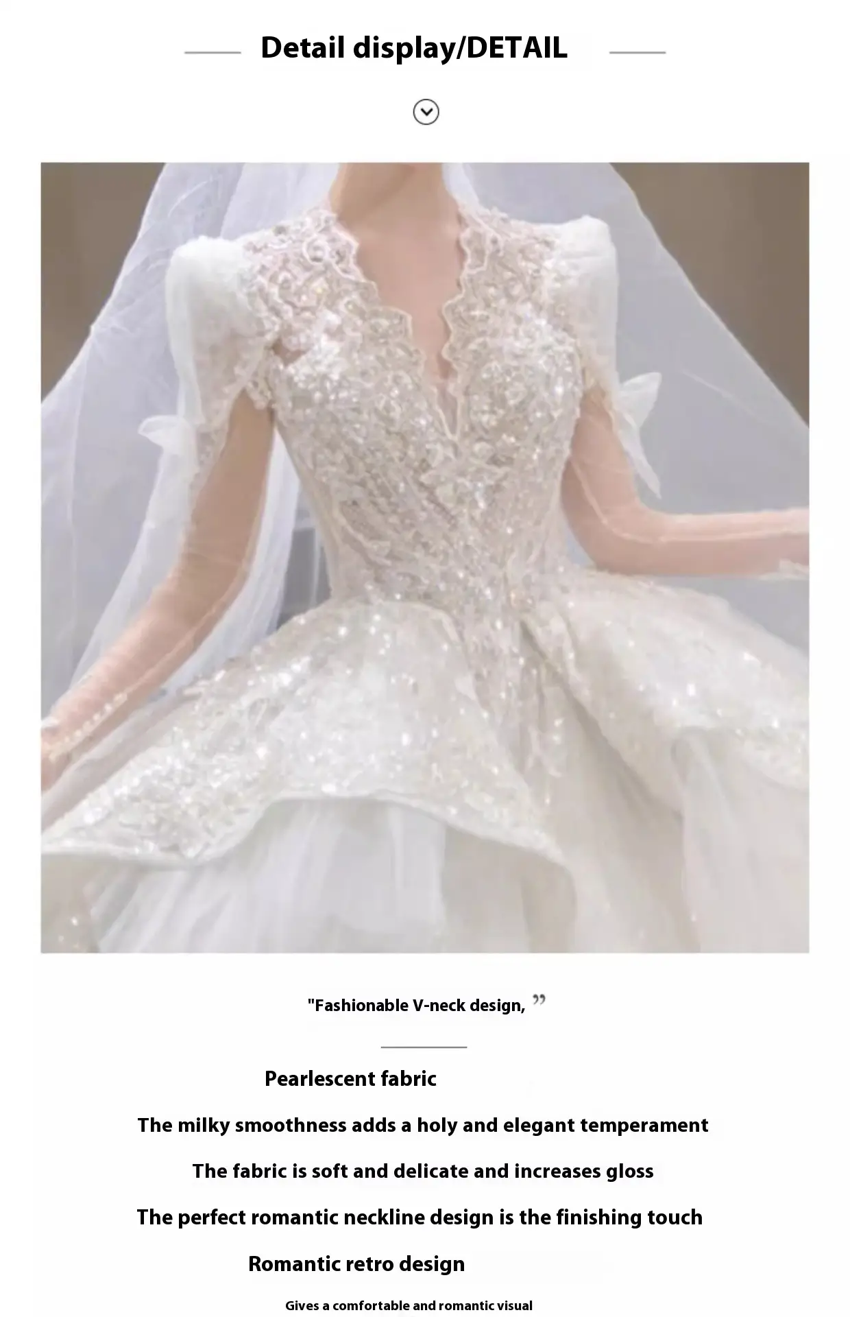 Bride Main Yarn Long Sleeve Heavy Industry Trailing French Retro Advanced