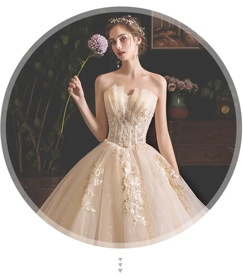 Bride Summer Tube Top Mori Style Trailing Skirt