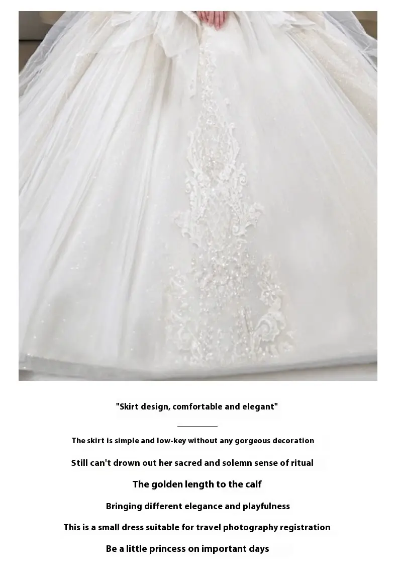 Bride Main Yarn Long Sleeve Heavy Industry Trailing French Retro Advanced