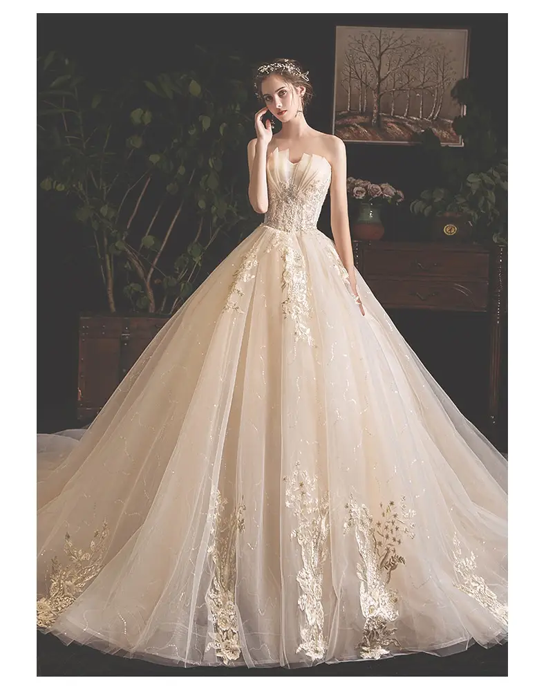 Bride Summer Tube Top Mori Style Trailing Skirt