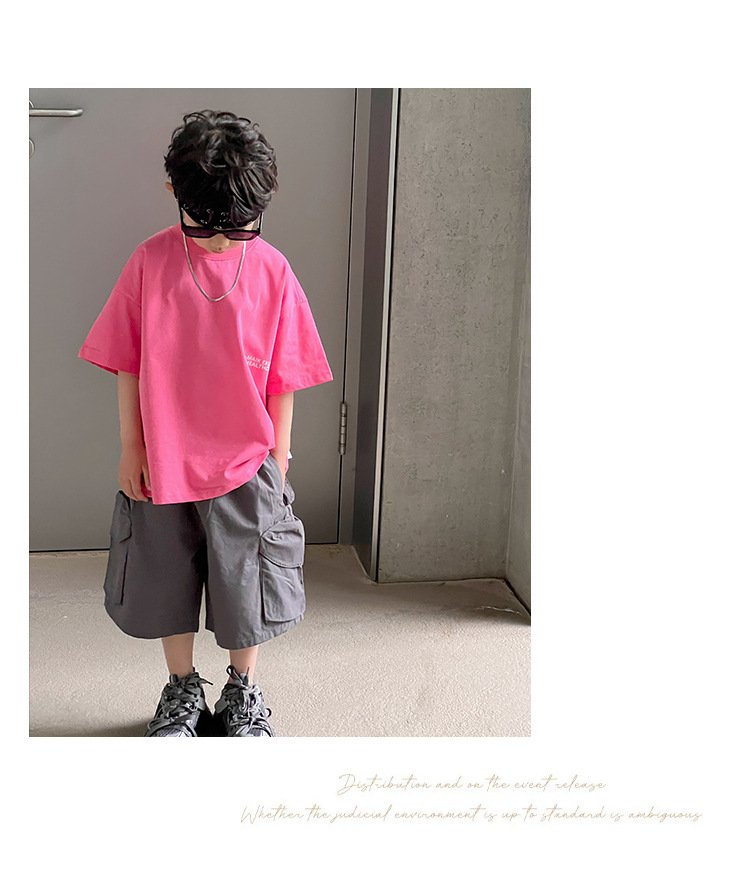 Summer Boy's Back Letter Printed Half Sleeve